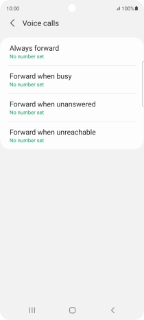 Press the required divert type.