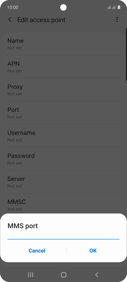Key in 8080 and press OK.