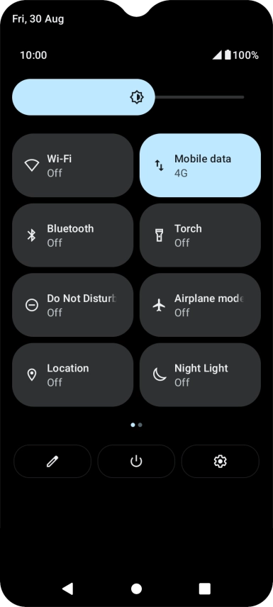 Press the settings icon.