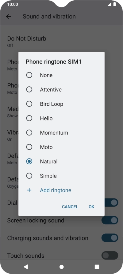 Once you've found a ring tone you like, press OK.