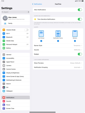 Press the indicator next to 