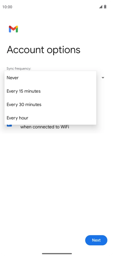 Press the required setting.
