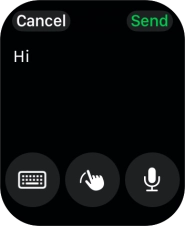Press the microphone icon and record the message.