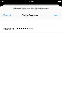 Key in the password for the Wi-Fi network and press Join.
