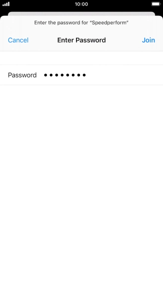 Key in the password for the Wi-Fi network and press Join.