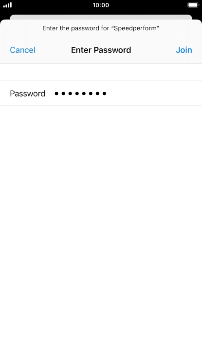 Key in the password for the Wi-Fi network and press Join.