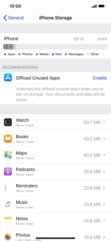 Press the required app.