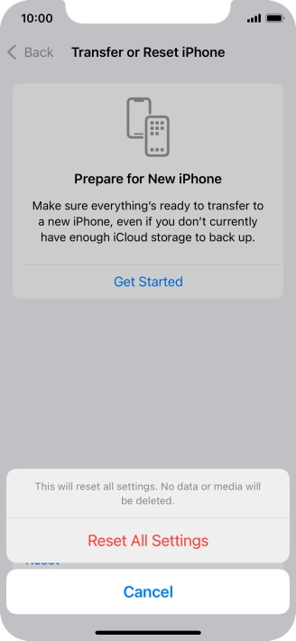 Press Reset All Settings.