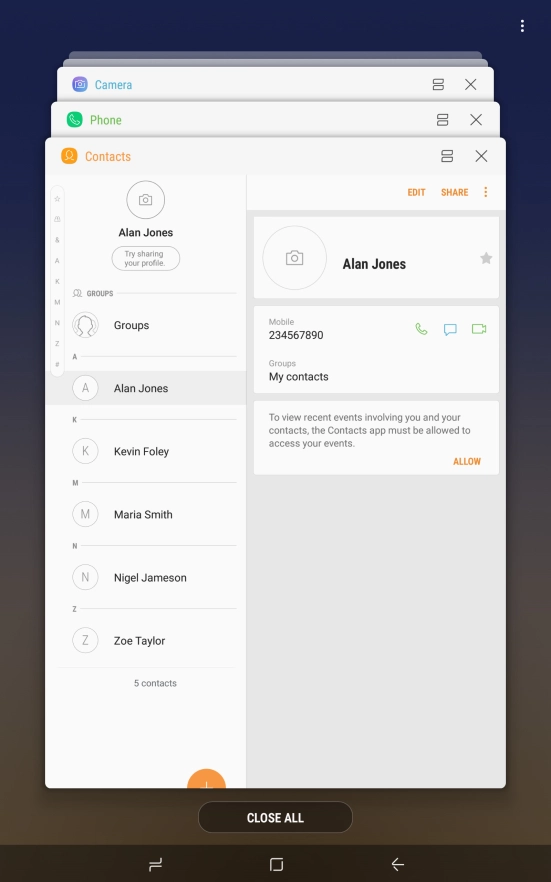 To end one running application, slide your finger right on the required application.