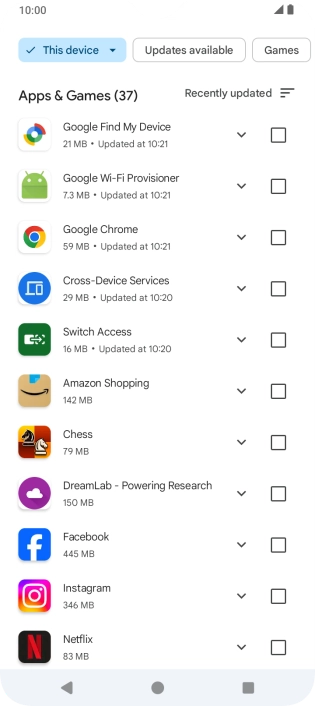 Press the required app.