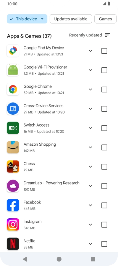 Press the required app.
