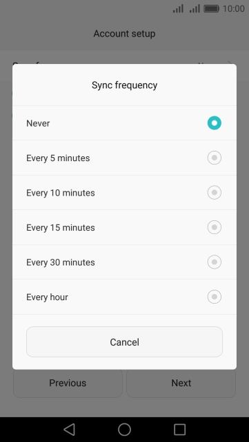 Press the required setting.