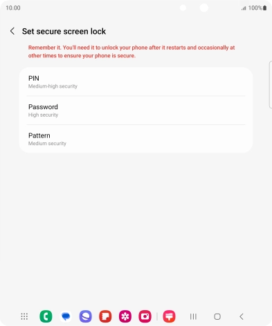 Press the required phone lock code and follow the instructions on the screen to create an additional phone lock code.