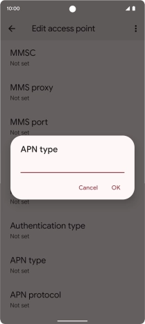 Key in default and press OK.