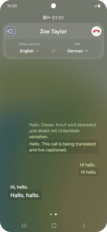 Say the required word or phrase and wait for the translation.