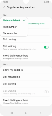 Press Show number to turn on caller identification.