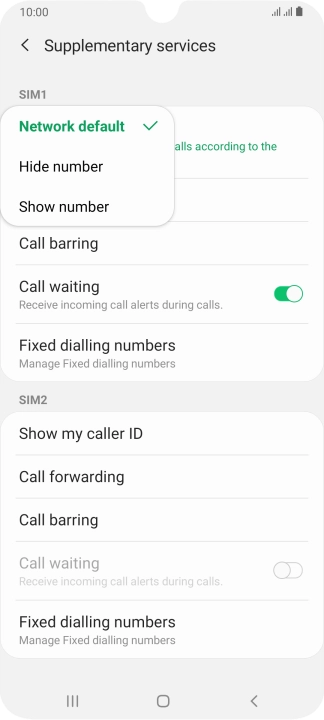 Press Show number to turn on caller identification.