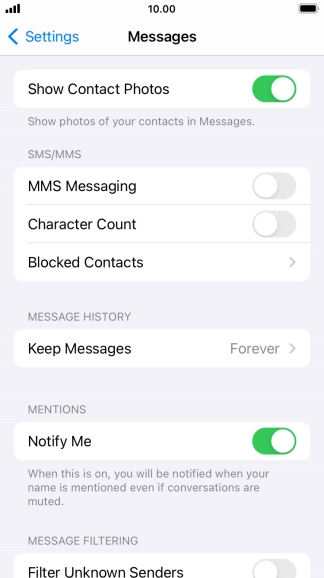 Press the indicator next to 
