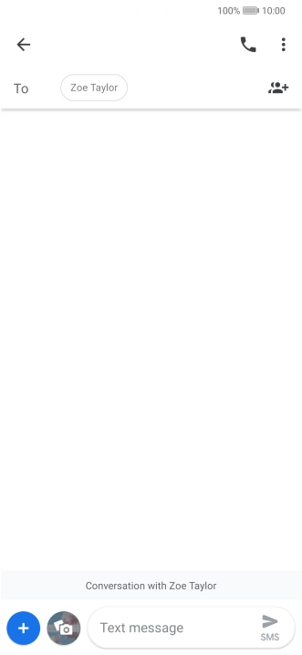 Press the text input field and write the text for your picture message.