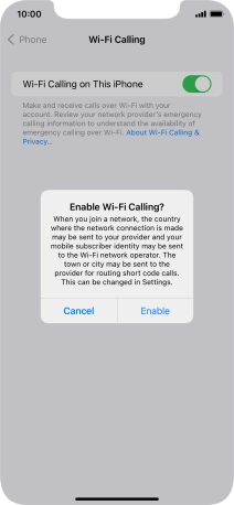 If you turn on the function, press Enable.