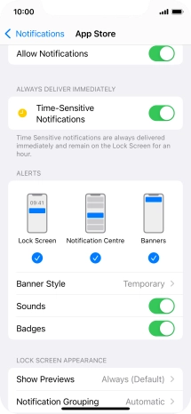 Press the indicator next to 