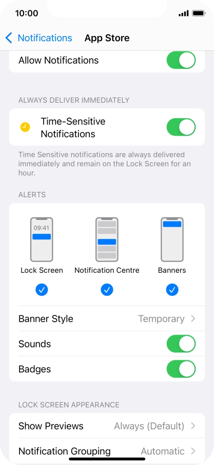 Press the indicator next to 
