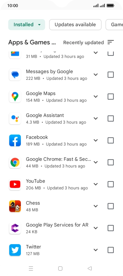 Press the required app.