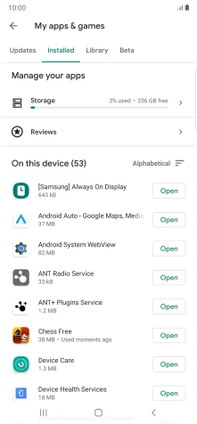 Press the required app.