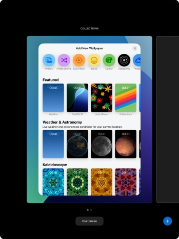 Press the required category and follow the instructions on the screen to select the required background image.