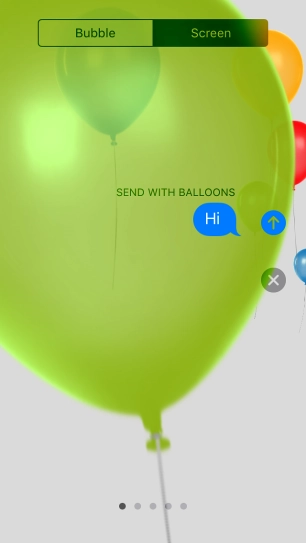 Press the send icon when you've selected the required effect for your iMessage.