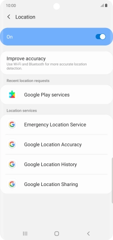 Press Google Location Accuracy.
