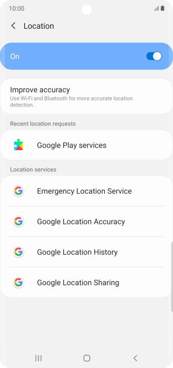 Press Google Location Accuracy.