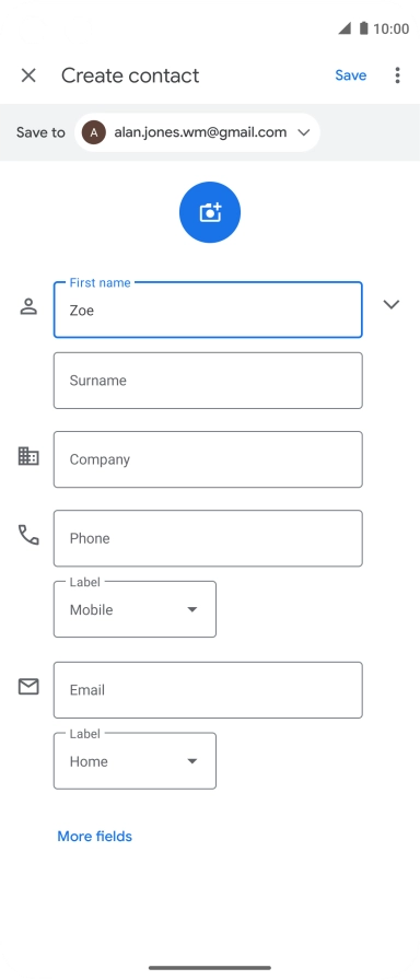 Press Surname and key in the last name.