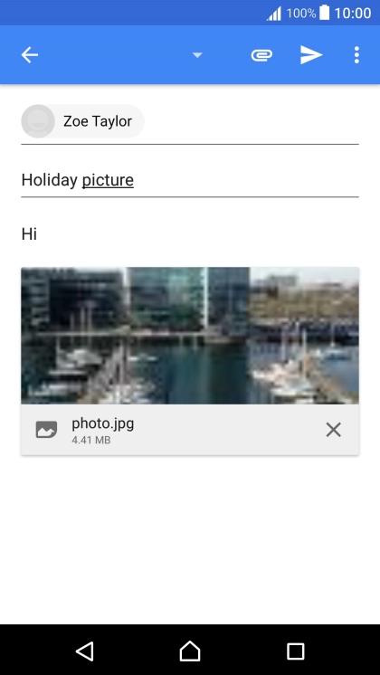 Press the send icon when you've finished your email message. Press the send icon when you've finished your email message.