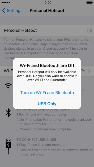 Press Turn on Wi-Fi and Bluetooth.