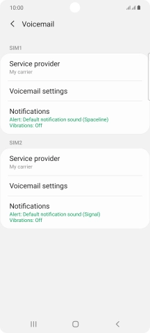 Press Voicemail settings.