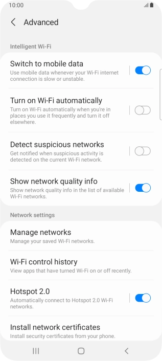 Press the indicator next to 