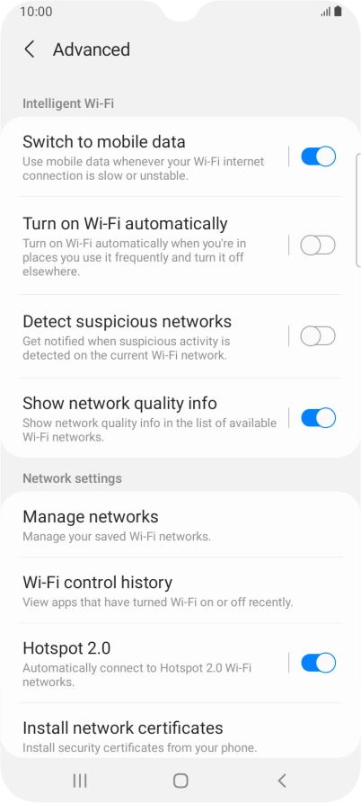Press the indicator next to 