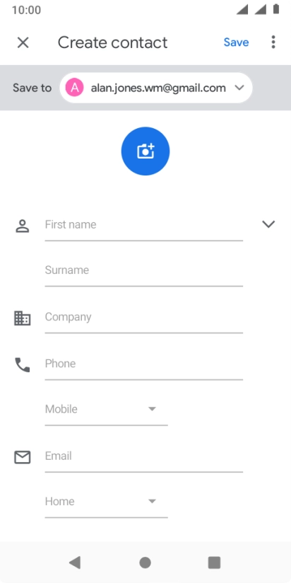 Press the address book drop down list.