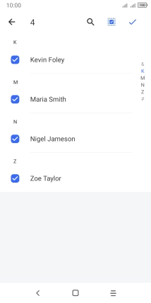 Press the confirm icon.