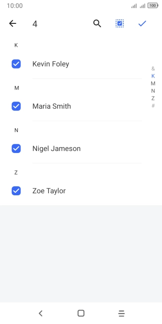 Press the confirm icon.