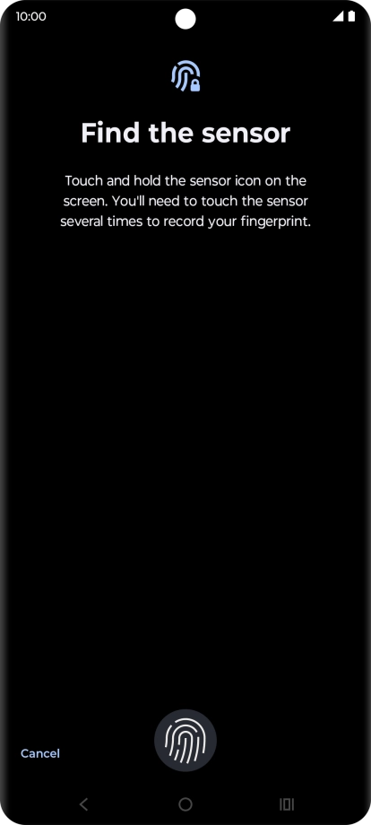 Follow the instructions on the screen to create the phone lock code using your fingerprint.