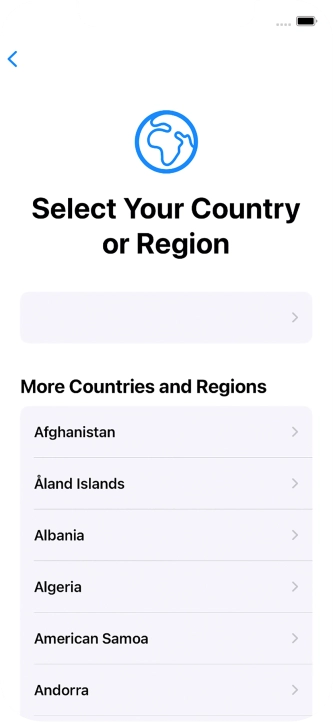 Press the required country or area.