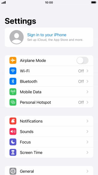 Press Sign in to your iPhone.