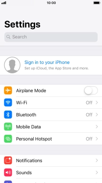 Press Sign in to your iPhone.