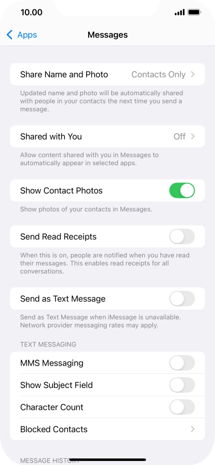 Press the indicator next to 