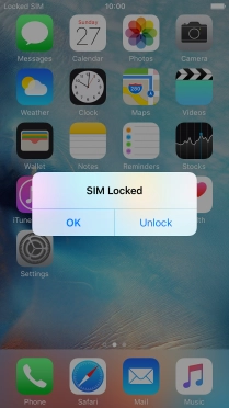 If your SIM is locked, press Unlock.