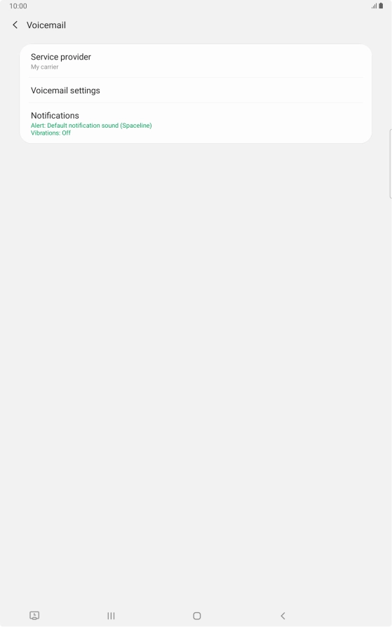 Press Voicemail settings.