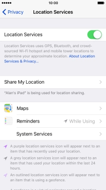 Press the indicator next to 