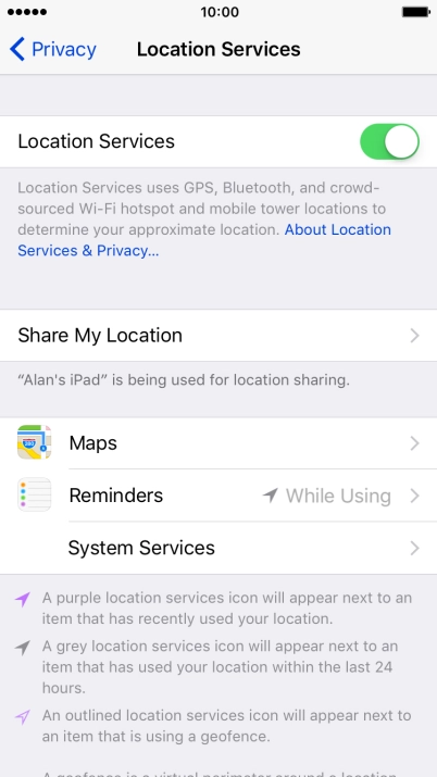 Press the indicator next to 